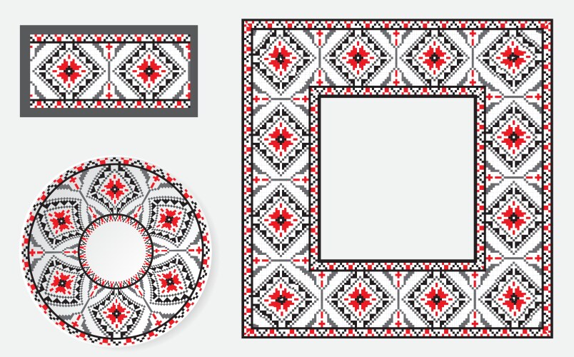 Set of ethnic ornament pattern brushes Vector Image