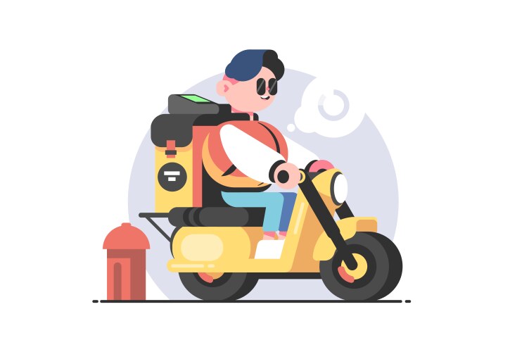 Scooter delivery man – Royalty-Free Vector | VectorStock