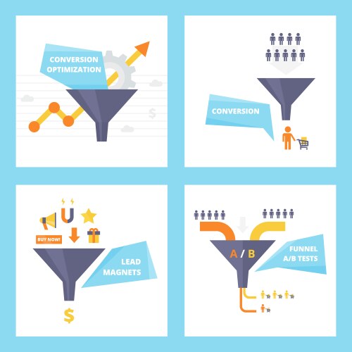 Colorful sales funnel Royalty Free Vector Image