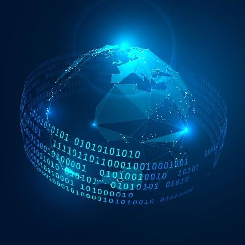Digital Globe with Binary Ring vector image