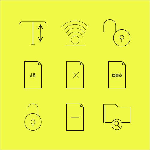 Files and folders linear icon set simple outline vektorbild