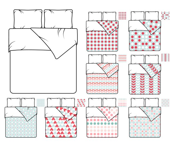 Bedding Pattern Collection Vector Image