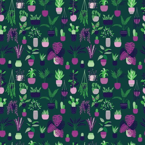 Collection hand drawn indoor house plants Vector Image