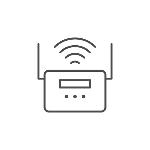 Wi-fi router line outline icon vector image