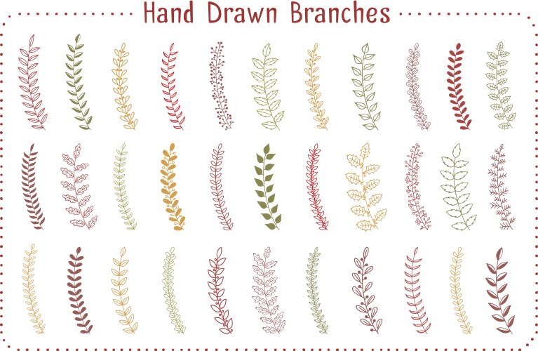 Hand drawn branches Vector Image