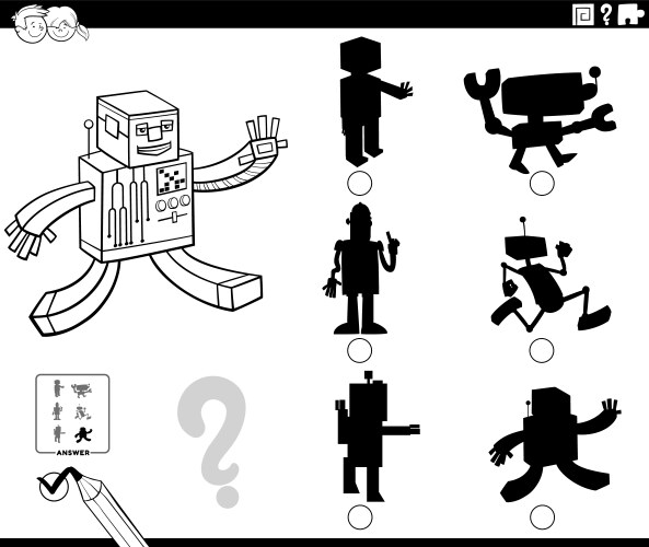 Educational Shadow Game With Robots Royalty Free Vector Educational Shadow Game With Robots Royalty Free Vector