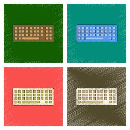 Assembly flat shading style icon computer keyboard vector image