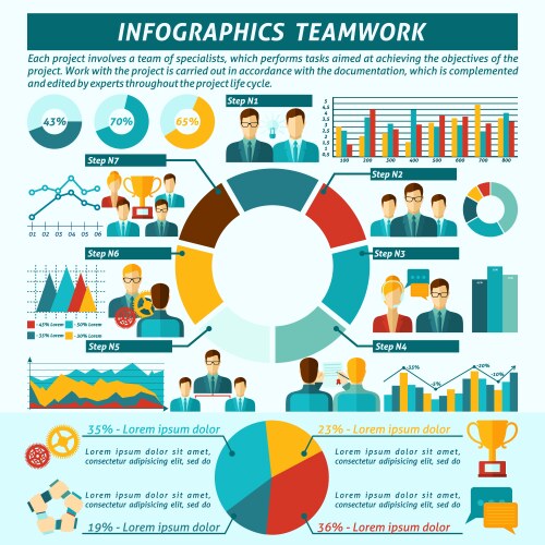 Cooperation and teamwork template Royalty Free Vector Image