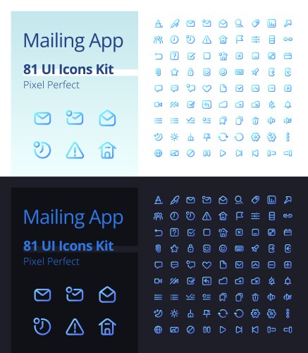 Mailing app pixel perfect gradient linear ui vector image