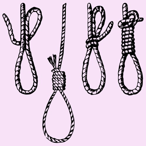 Noose and Rope Sketch Vector Image
