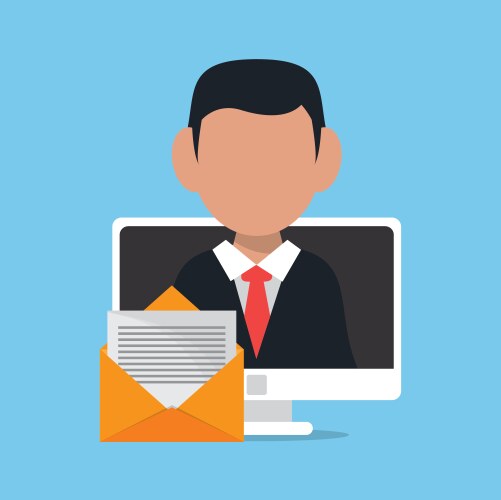 Web messaging through computer image vector image