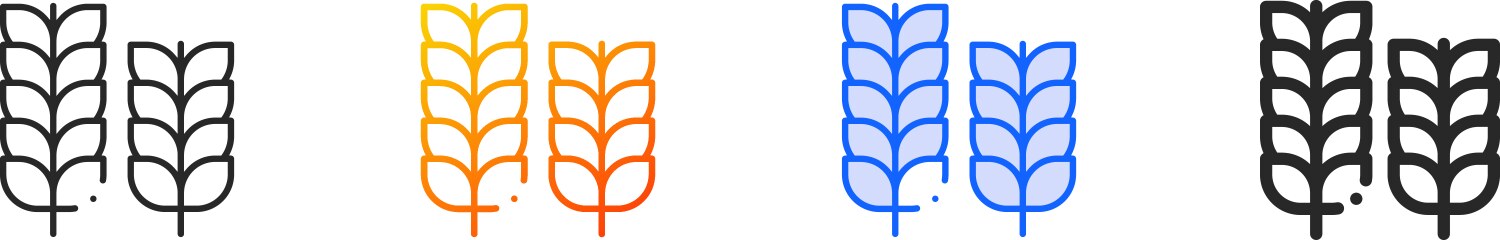 Demeter iconthin linear gradient blue stroke Vector Image