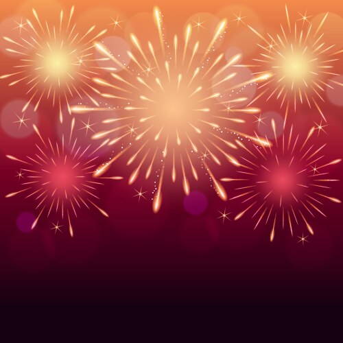Fireworks city background Royalty Free Vector Image