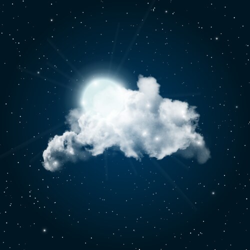Night nature sky background with full moon cloud Vector Image