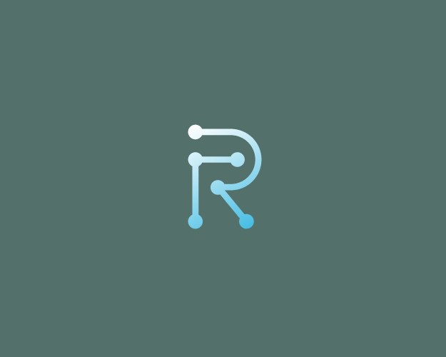 Abstract R Logo - Linear Color Royalty Free Vector Image