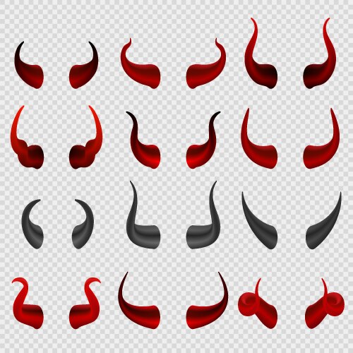 Devil Horns Collection - Hellish Symbols Vector Image