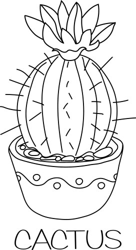Single Cactus in Pot Vector Image