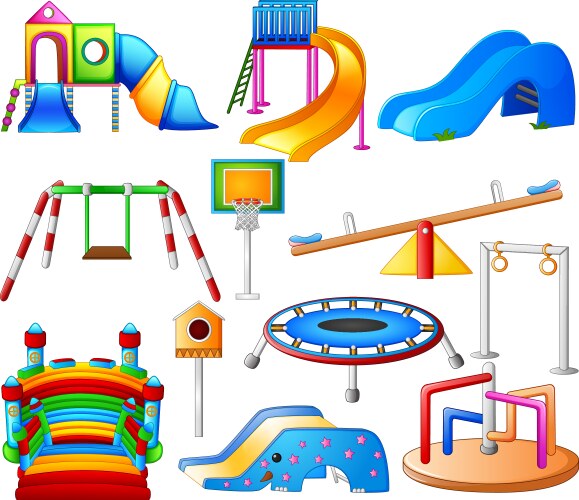 Set collection kids playground city park Vector Image