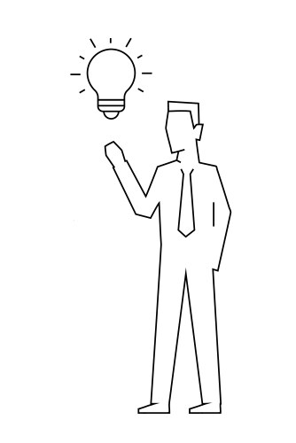 Businessman has an idea on white background vector image