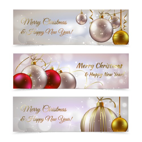 Christmas horizontal banners Royalty Free Vector Image