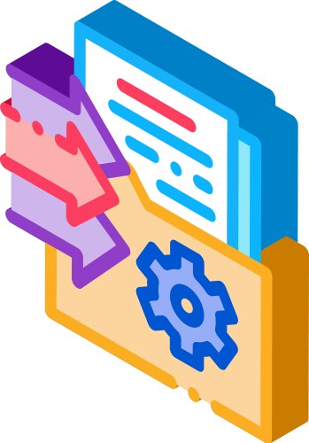 Document adding in folder isometric icon vector image