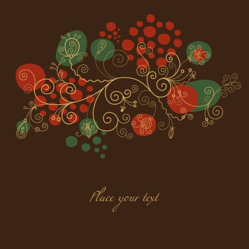 Red background with gold flowers Royalty Free Vector Image