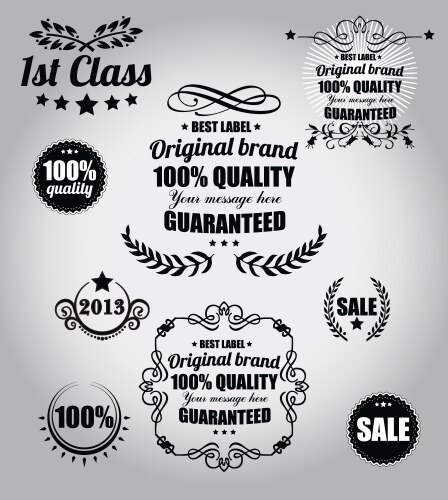 Retro Labels & Stamps Collection Vector Image