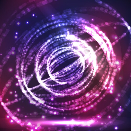 Abstract exploding sphere glowing points and dots vector image
