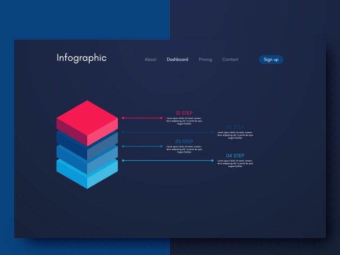 Simple infographic cycle with four relief circle Vector Image
