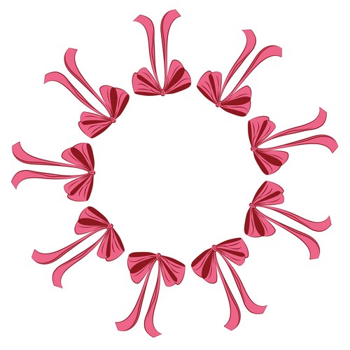 Pink Ribbon Wreath Frame Vector Image