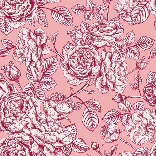 Vintage seamless pattern with roses Royalty Free Vector