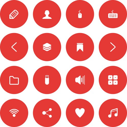 Flat icon set for web and mobile user interface vector image