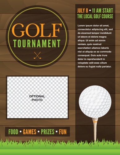 Golf Tournament Flyer Template Vector Image
