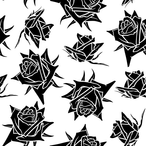 Rose Drawing Pattern Vector Rose Royalty Free Vector Image - VectorStock