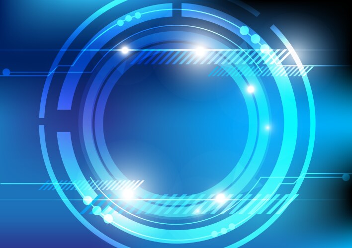 Blue glowing circle logo Royalty Free Vector Image