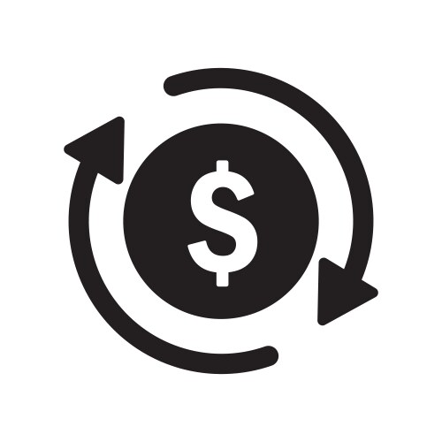 refund icon currency exchange cash back quick vector