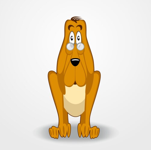 Sad Bloodhound with Glasses Vector Image