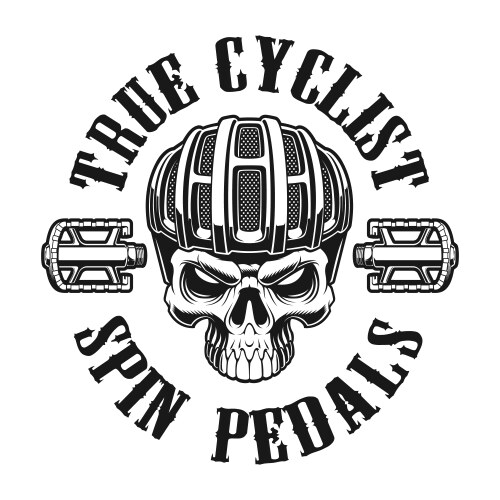 Skull in Cyclist Helmet Vector Image