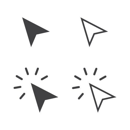 Click icon set pointer arrow cursor vector image