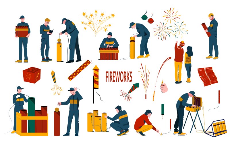 Fireworks icons set Royalty Free Vector Image - VectorStock