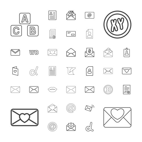 Letter icons (36999381) – Free Vector | VectorStock