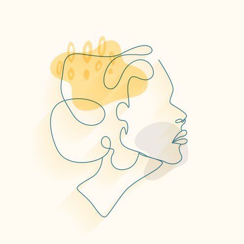 Minimalist Woman Face Line Art Vector Image
