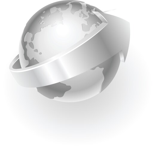 silver metallic globe vector