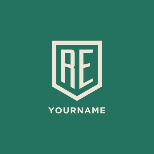 Initial monogram re wedding logo with decorative – Royalty-Free Vector ...