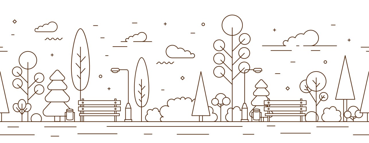 City park icons set open plot land Royalty Free Vector Image