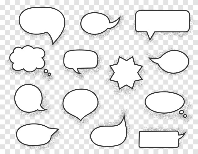 Set comic speech bubbles vintage empty Royalty Free Vector