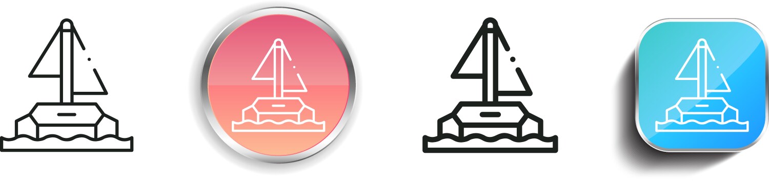 Catamaran icon thin linear regular and button vector image