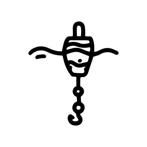 Fishing float with hooks line doodle simple Vector Image