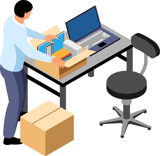 Gathering workplace items composition vector image