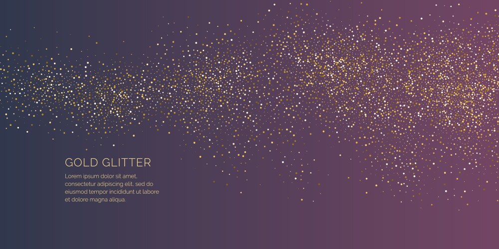 gold glitter shiny particles on a dark background vector image